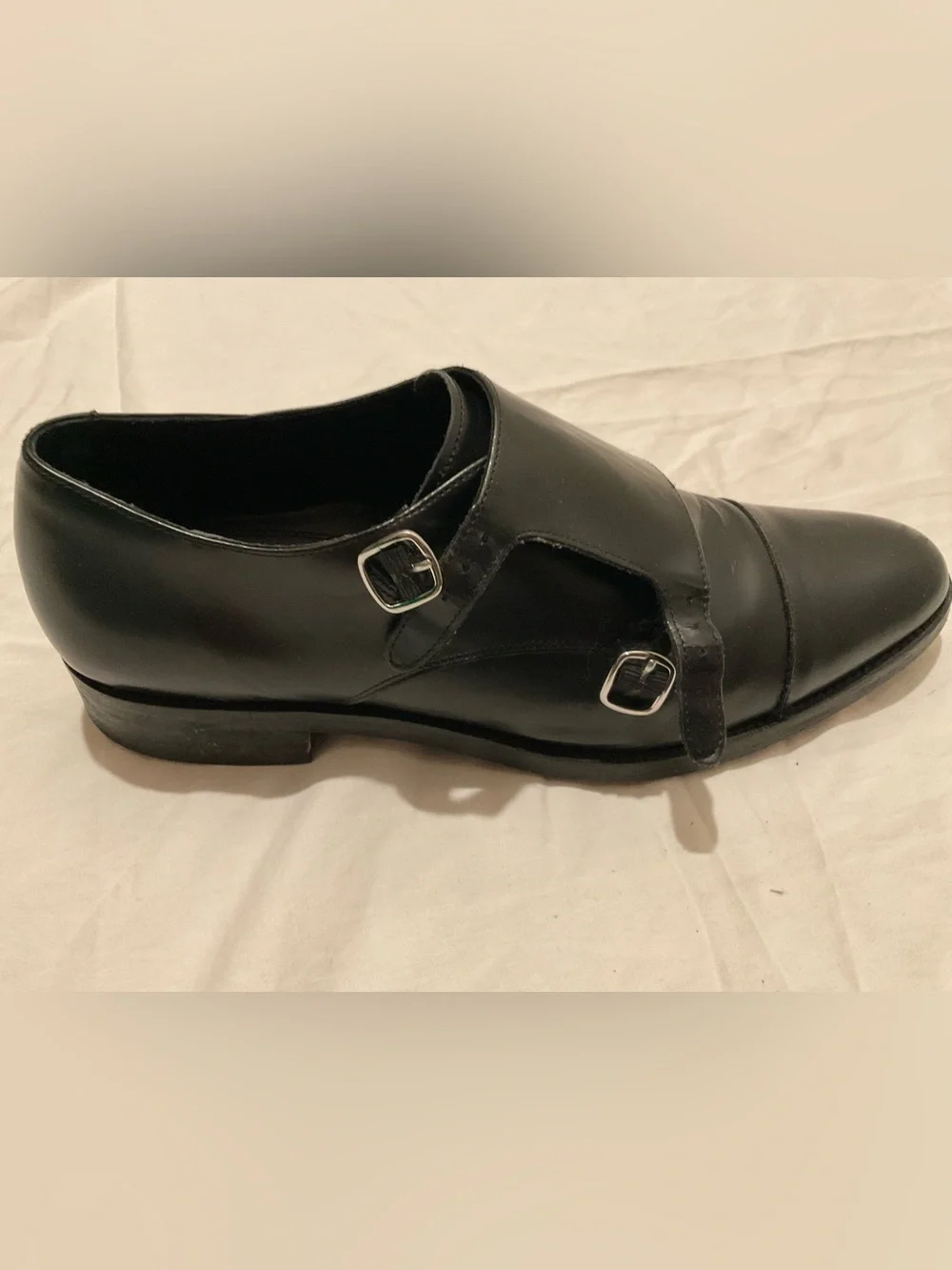 Cole Haan Black Leather Shoes 13 with Monk Strap